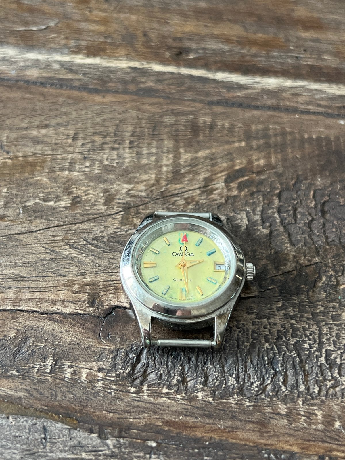 Vintage Omega Quartz horloge - Zilverkleurig, Gebruikt, Staal, Polshorloge, Overige materialen