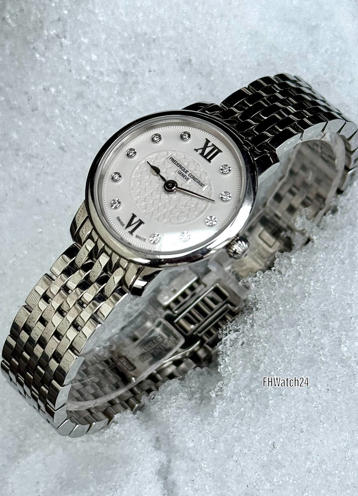 Frederique Constant  FC200XS516 Diamonds Lady’s ., Overige merken, Gebruikt, Staal, Polshorloge