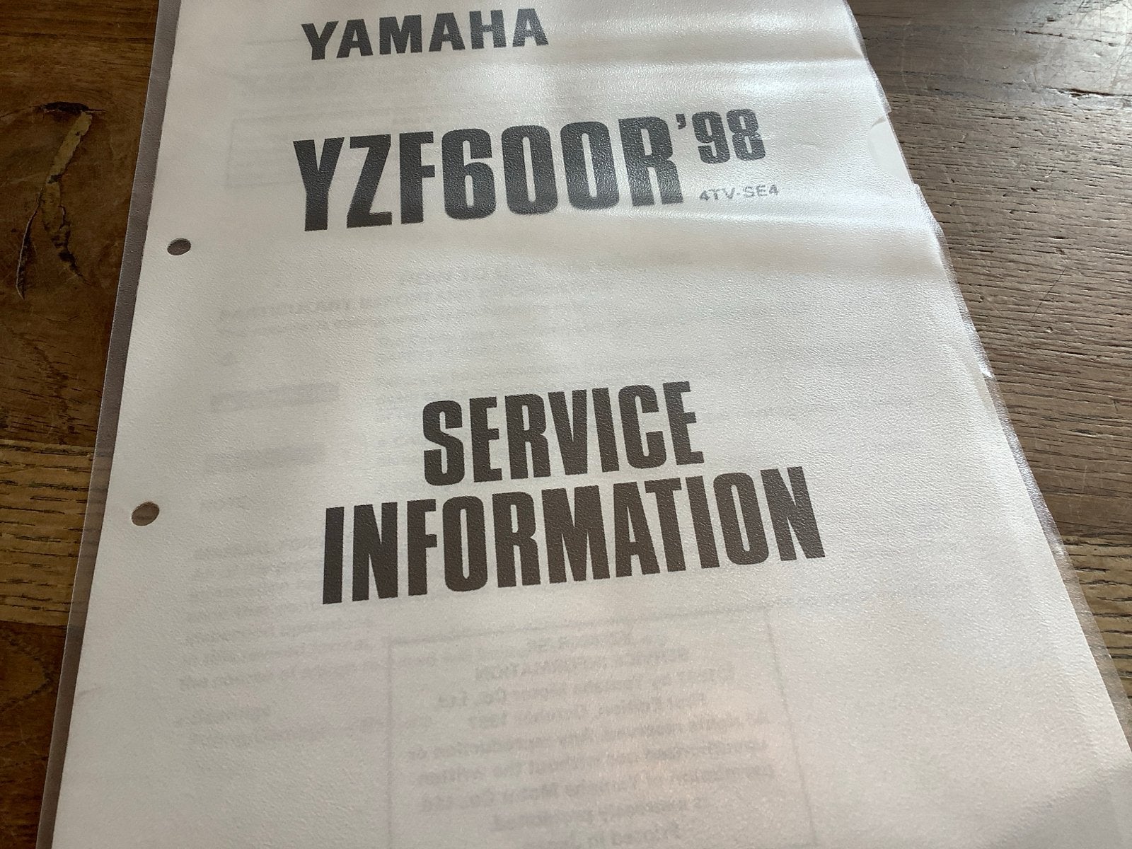 Yamaha YZF600R '98 Service Informatie Handleiding.(241), Verzenden, Yamaha