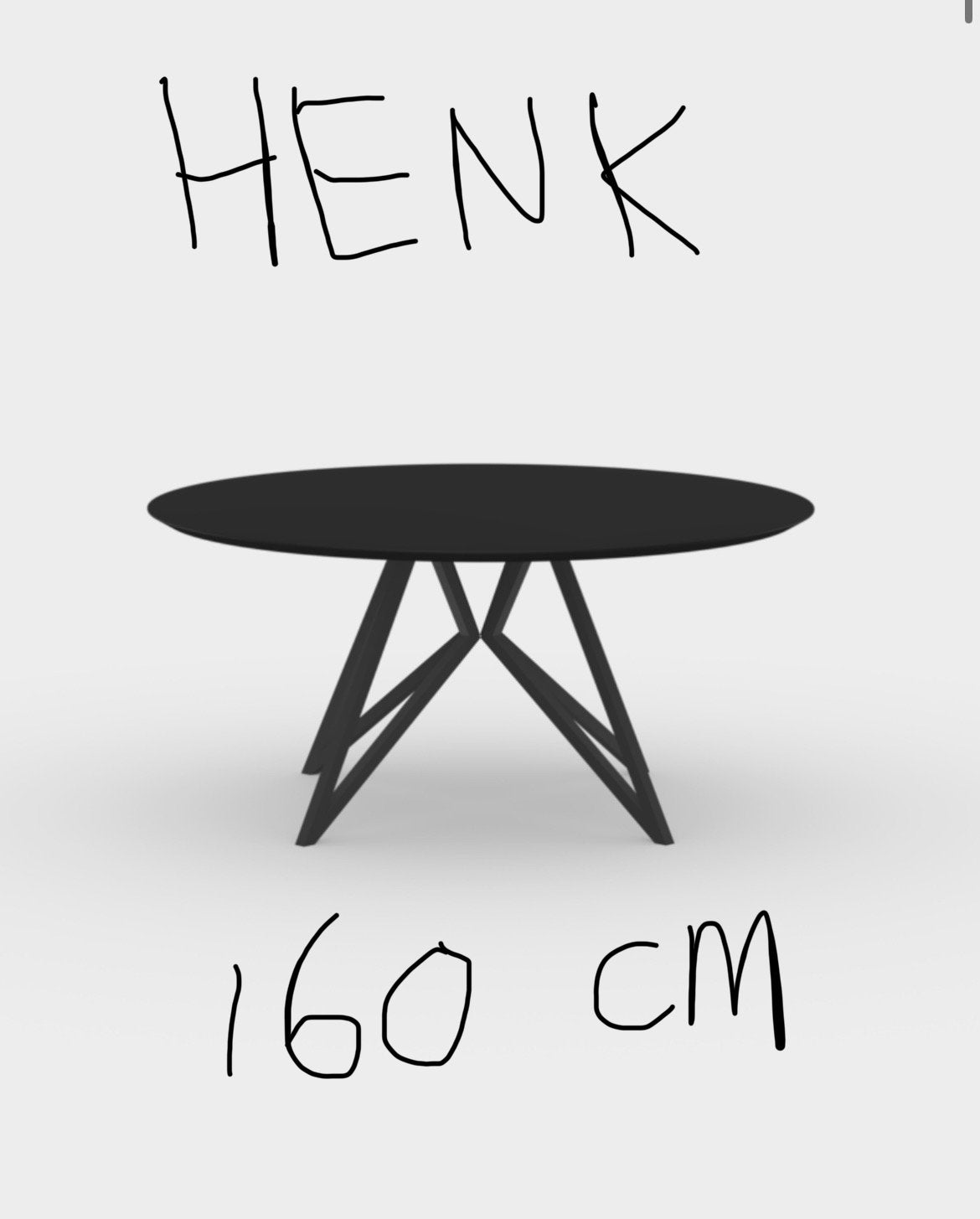 STUDIO HENK tafel rond 160cm, Ophalen, 150 tot 200 cm, Rond, Nieuw