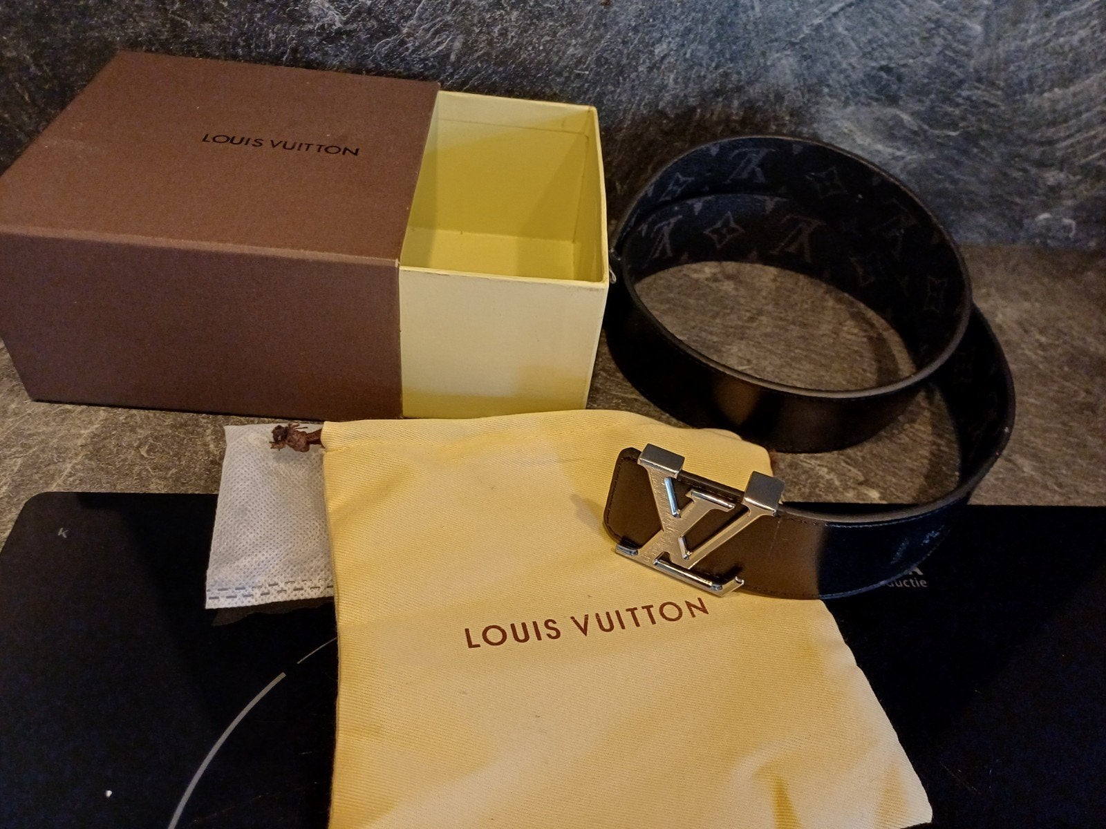 Louis Vuitton Riem - Zwart Monogram - Maat 95, 95 tot 105 cm, Ophalen of Verzenden, Zo goed als nieuw, Riem of Ceintuur