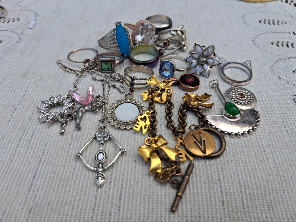 Lot sieraden, Sieraden, Tassen en Uiterlijk, Antieke sieraden, Verzenden, Overige materialen, Overige typen, Met edelsteen