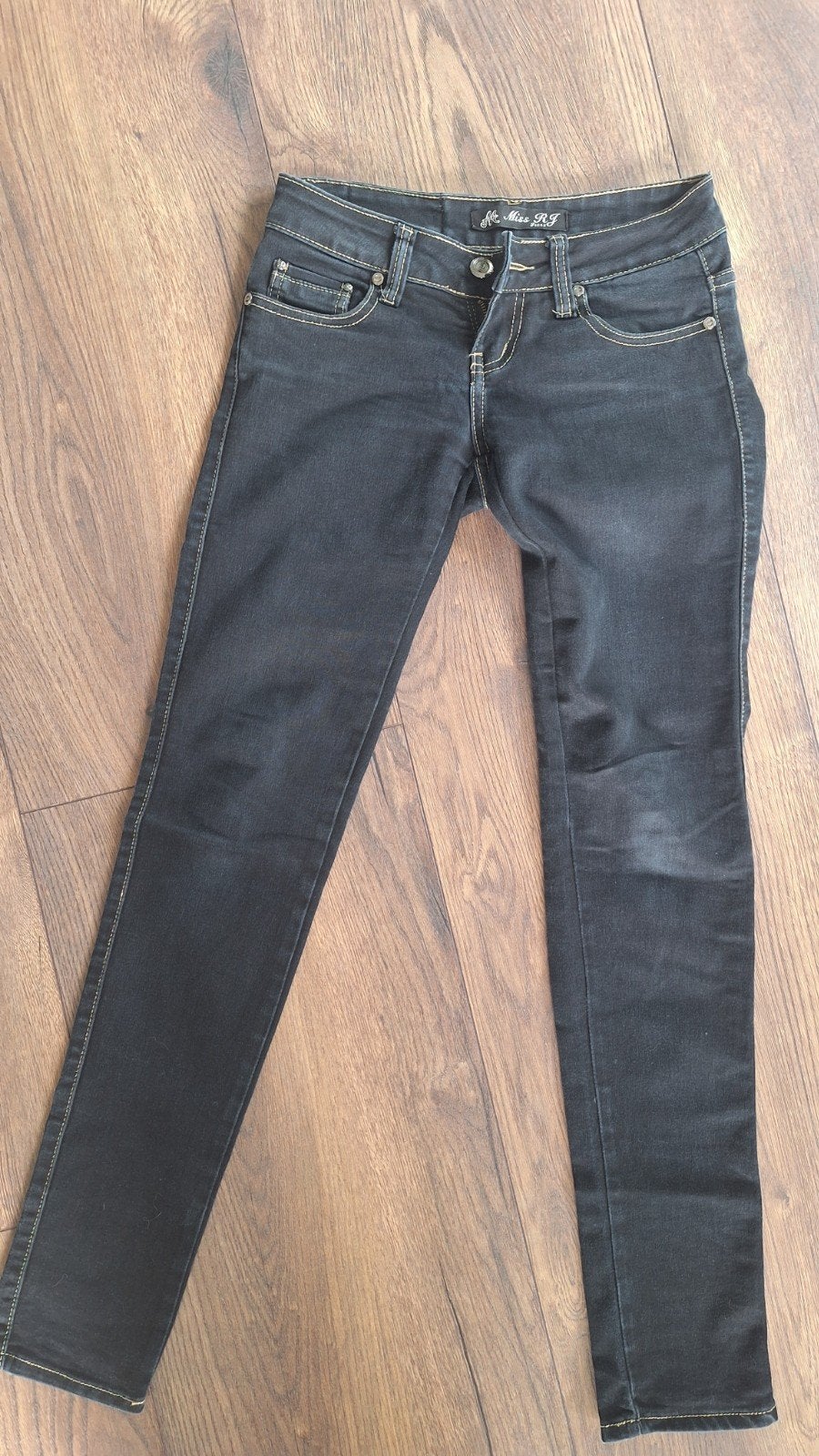 Miss Miss D.J. zwarte low waist skinny jeans maat S, Zwart, Ophalen of Verzenden, Zo goed als nieuw, W27 (confectie 34) of kleiner