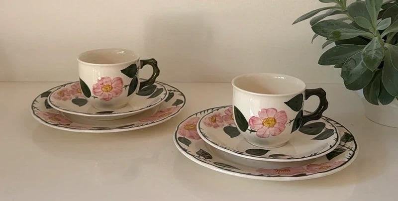 2 Villeroy & Boch Wild-Rose ontbijtsets, Ophalen of Verzenden, Zo goed als nieuw, Overige stijlen, Porselein