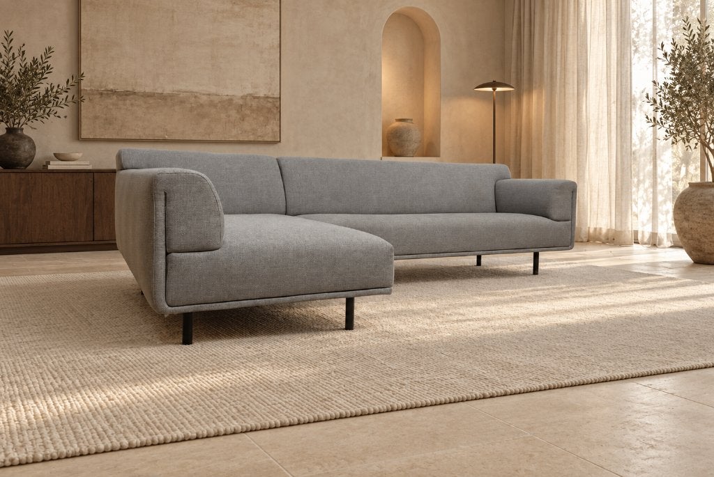 NIEUWSTAAT EYYE Dura Hoekbank Grijs + GARANTIE | NP €6.345, 250 tot 300 cm, Design Bank Bankstel Zetel Hoekbank Eyye, Hoekbank