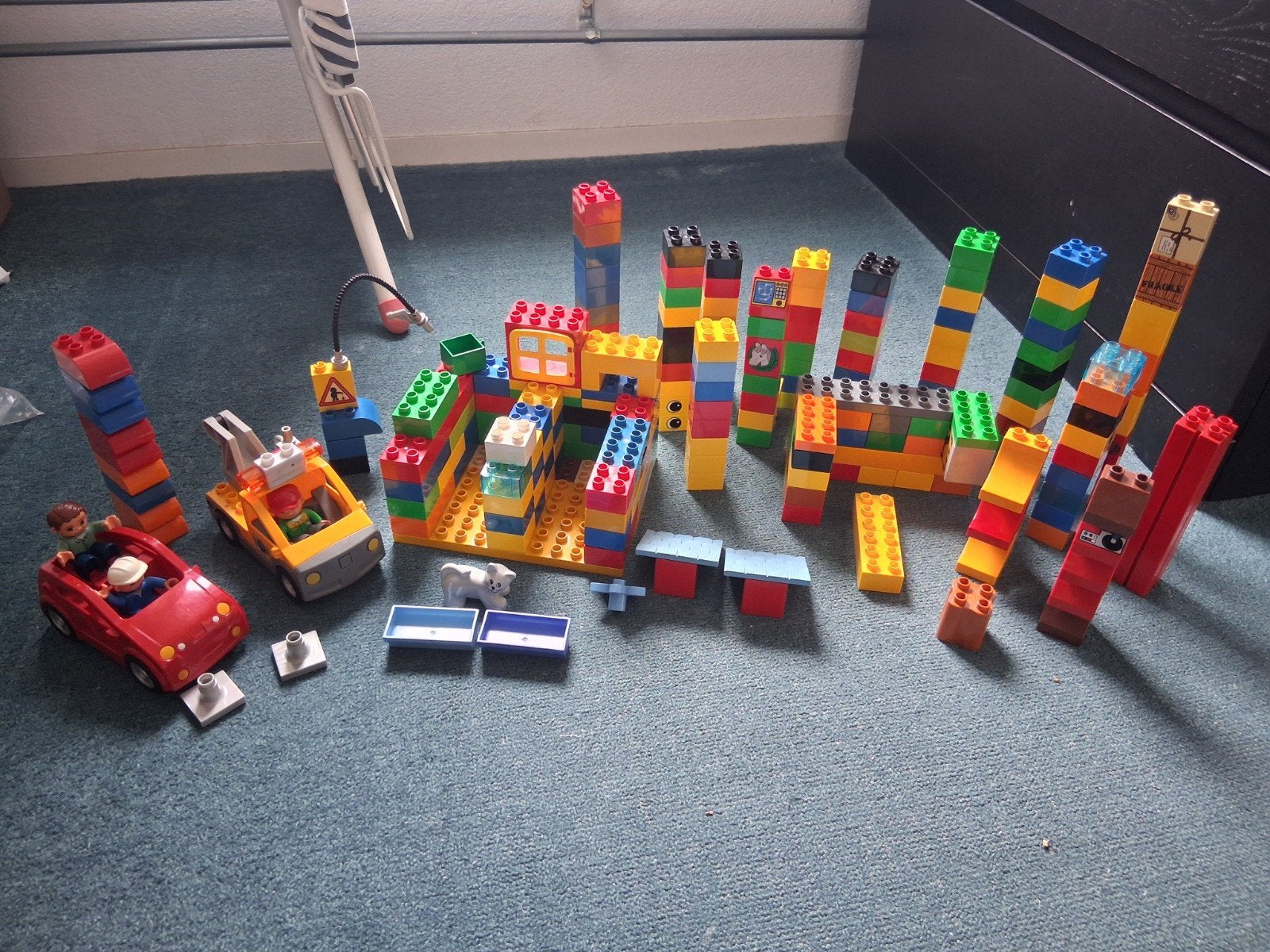 Grote set diverse duplo bouwblokken met voertuigen en figure, Ophalen of Verzenden, Gebruikt, Duplo