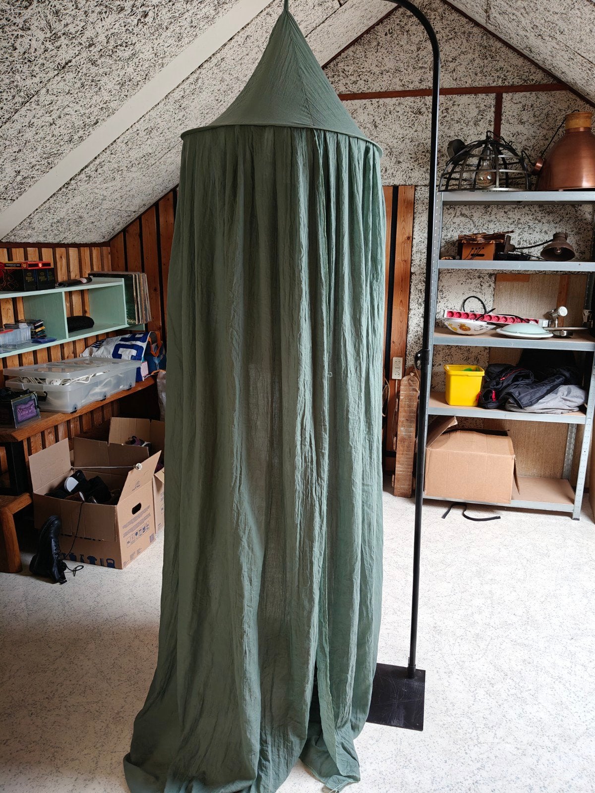 Hemelbed/klamboe met standaard - Groen, Kinderen en Baby's, Kinderkamer | Inrichting en Decoratie, Ophalen, Zo goed als nieuw