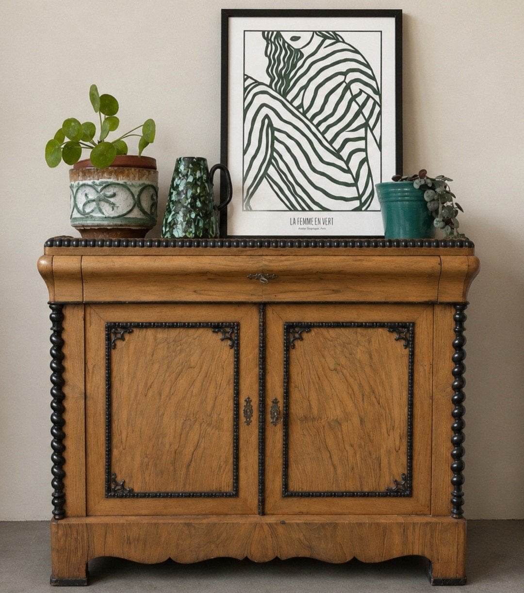 Antieke mahonie houten kast, in Biedermeier stijl, Antiek en Kunst, Antiek | Meubels | Kasten, Ophalen