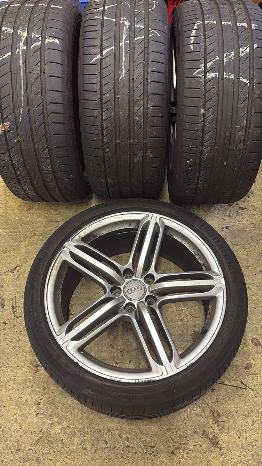 Audi A6 C6 S-line 19” zomerset Continental 255/35 R19 5x112, 255 mm, Banden en Velgen, Zomerbanden, Ophalen
