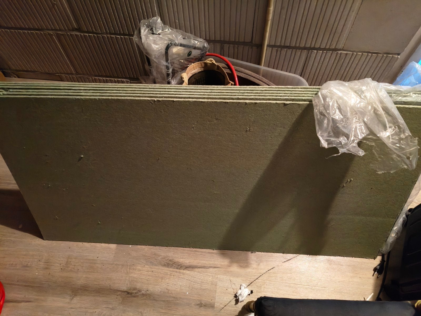 6 groene ondervloerplaten laminaat 0,5 cm  – 4,32 m², Ophalen, Overige materialen, 30 cm of meer, Gebruikt