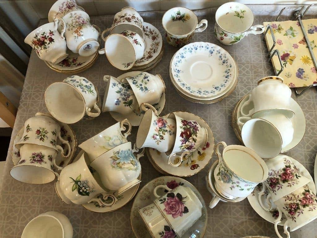 vintage koffiekopjes leerdam glas bordjes aardewerk, Ophalen, Zo goed als nieuw, Overige stijlen, Kop(pen) en/of Schotel(s)