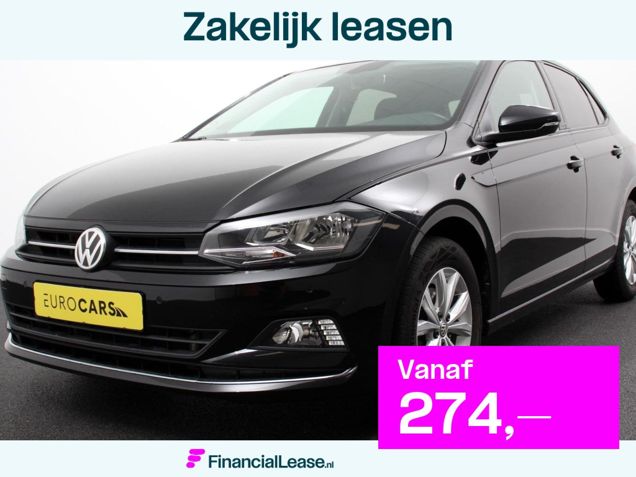 Volkswagen Polo 1.0 TSI 116pk DSG Highline Apple Carplay/And, Stof, Gebruikt, Zwart, 1095 kg