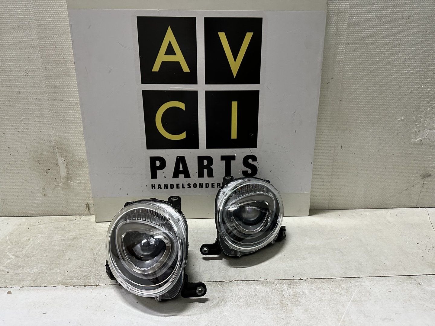 Koplamp Set Fiat 500 Rechts / Links Led  52129441   52129443, Gebruikt, -, -, Ophalen of Verzenden