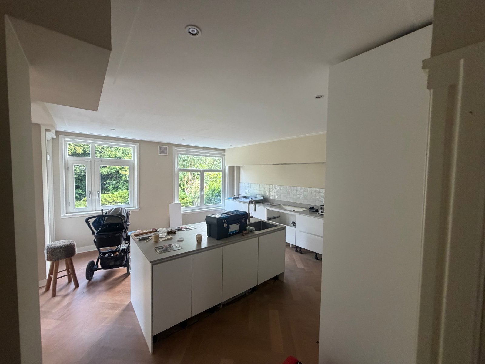 Keuken met kookeiland., Ophalen, Wit, Overige typen, Zo goed als nieuw
