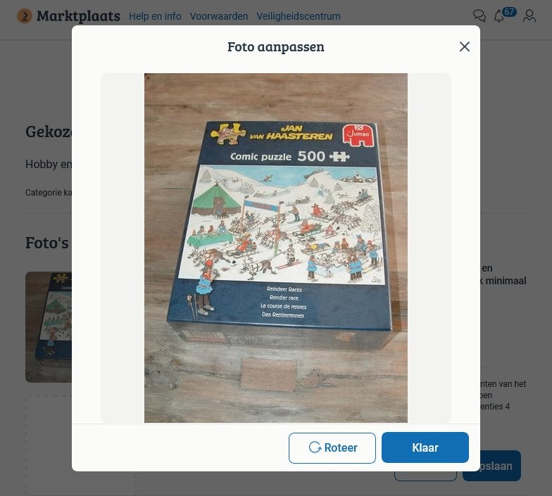 Nieuw in plastic! Jan van Haasteren puzzel rendier race, Ophalen of Verzenden, 500 t/m 1500 stukjes, Nieuw, Legpuzzel