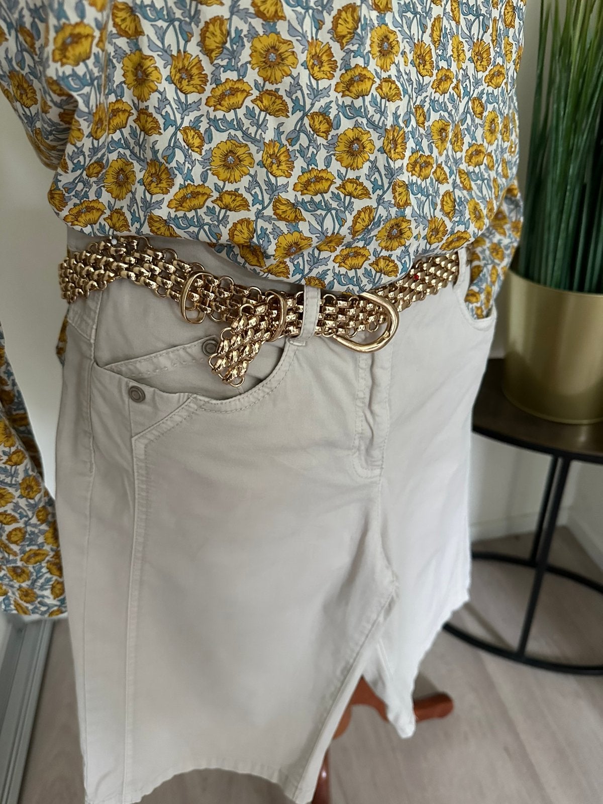 Gina beige korte broek maat 38 met stretch!, Maat 38/40 (M), Beige, Nieuw, Ophalen of Verzenden