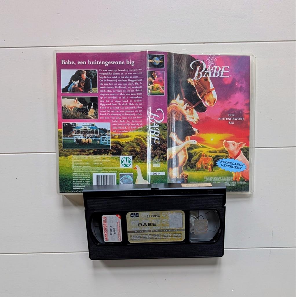 Babe (1995) VHS Videoband, NL Gesproken, Alle leeftijden, Ophalen of Verzenden, Zo goed als nieuw