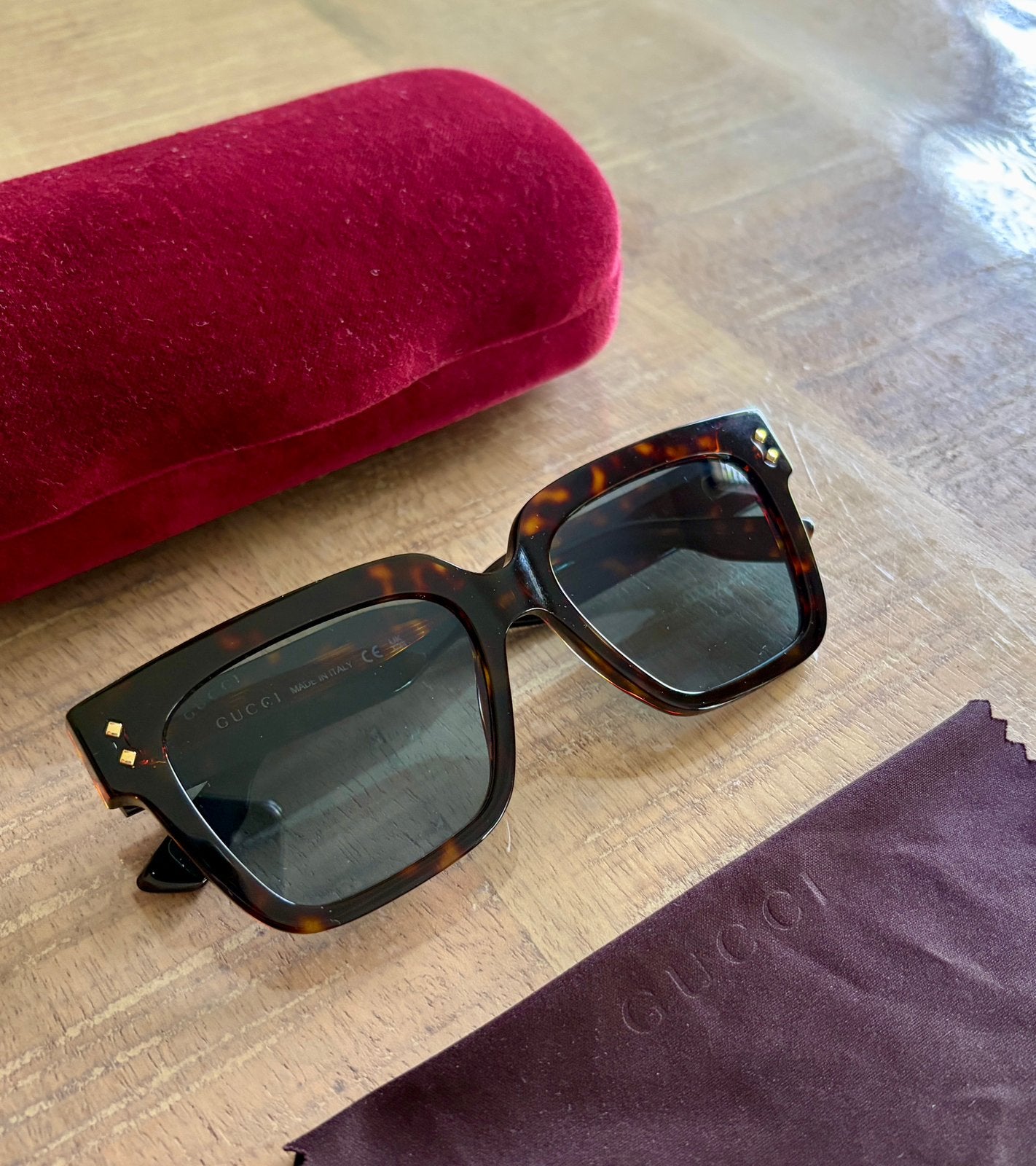 Gucci GG1084S 002 zonnebril - Wayfarer stijl, Overige merken, Zonnebril, Bruin, Ophalen of Verzenden