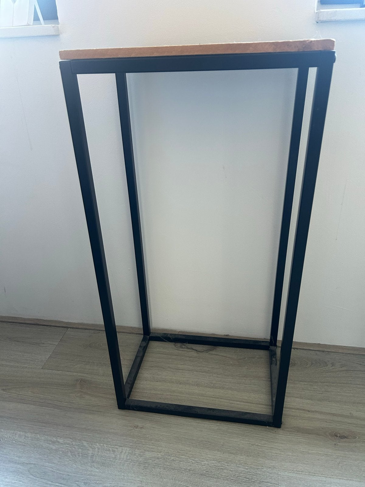 Stijlvolle Plantentafel - Metaal met Houten Blad (80x40 cm), Ophalen, Nieuw, 75 cm of meer, 60 cm of meer