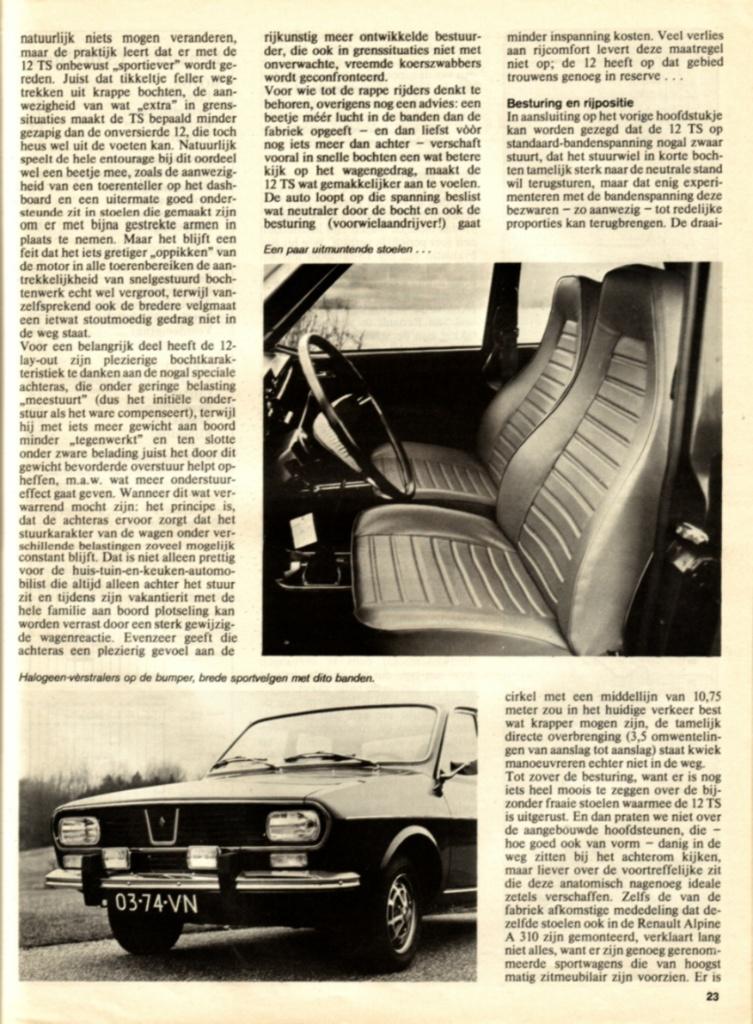 Autovisie test Renault 12 TS Februari 1973, Ophalen of Verzenden, Gelezen, Renault