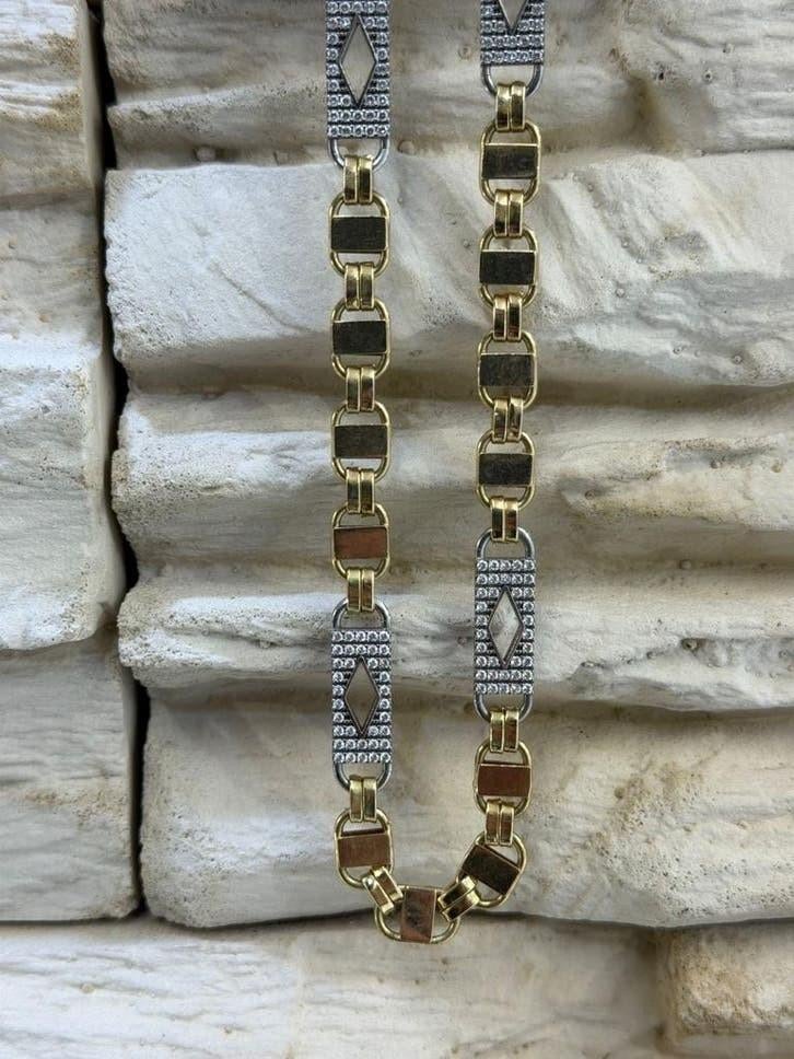 Gouden Platte Koningsketting 14kt, Www.bredajuwelier.nl, Nieuw, Ophalen of Verzenden, Www.bredajuwelier.nl