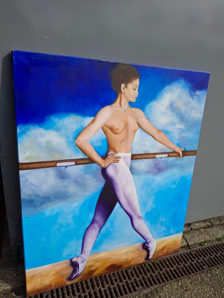 Schilderij Balletdanseres - Dansende Vrouw op Doek, Ophalen of Verzenden