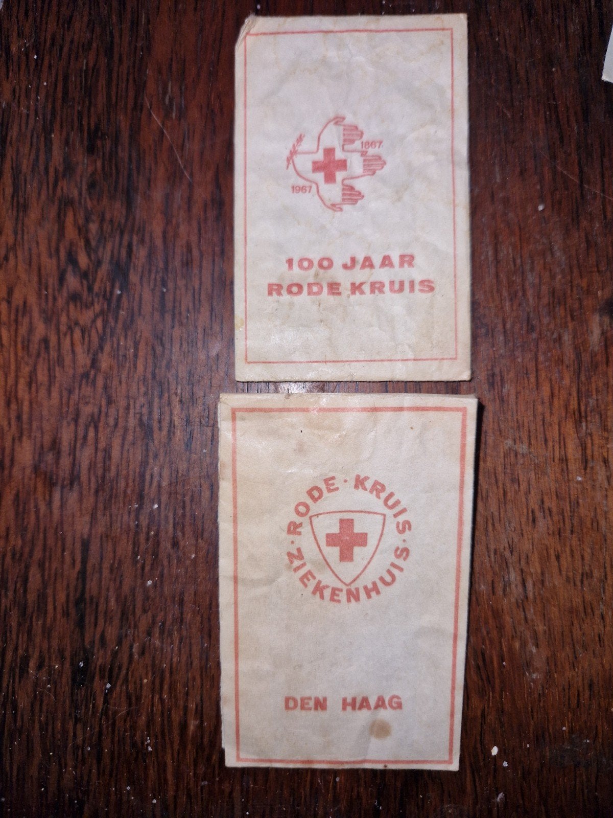 Vintage Rode Kruis suikerzakjes- 100 Jaar & Ziekenhuis Den H, Ophalen of Verzenden