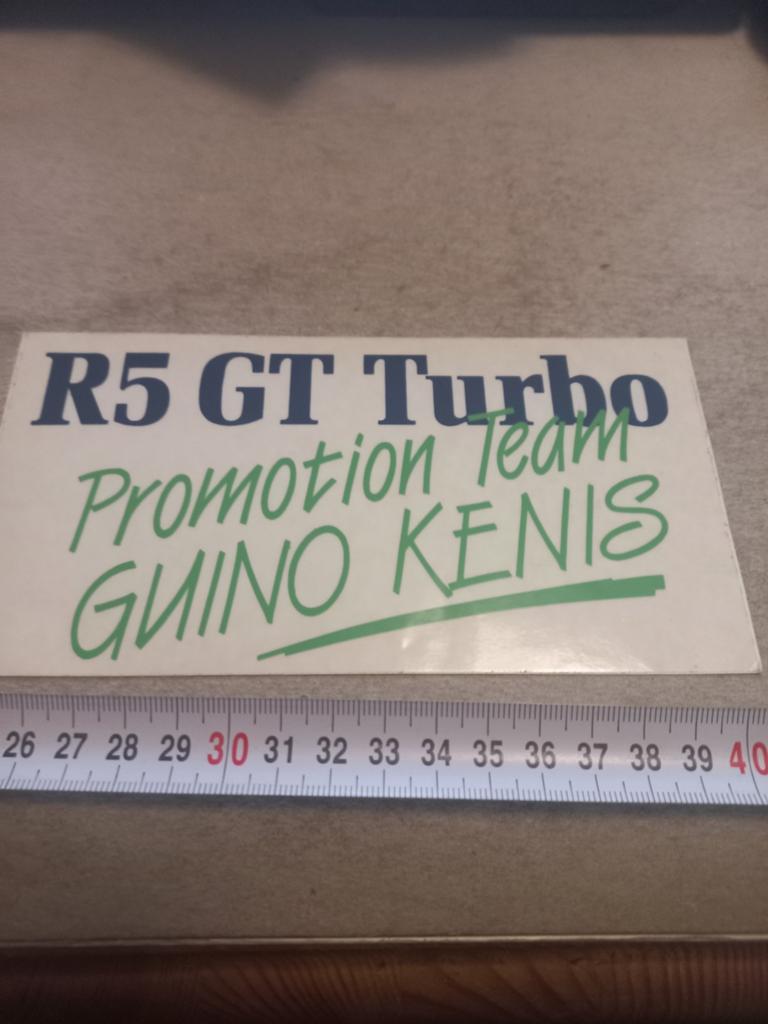 R5 gt turbo promotion team guino kenis renault 5gt turbo, Verzamelen, Stickers, Ophalen of Verzenden, Zo goed als nieuw