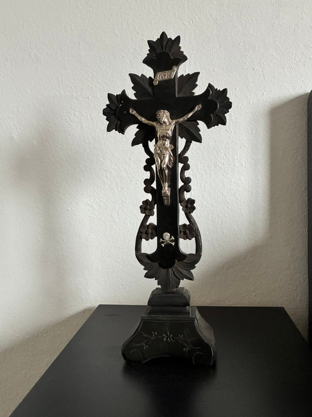 Groot antiek houten crucifix (50 cm), ca. 1900, Ophalen of Verzenden