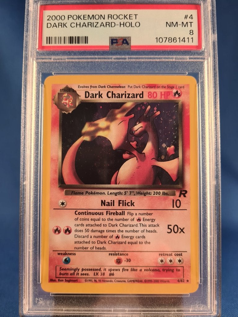 Dark Charizard 4/82 - Team Rocket (PSA 8), Verzenden, Gebruikt