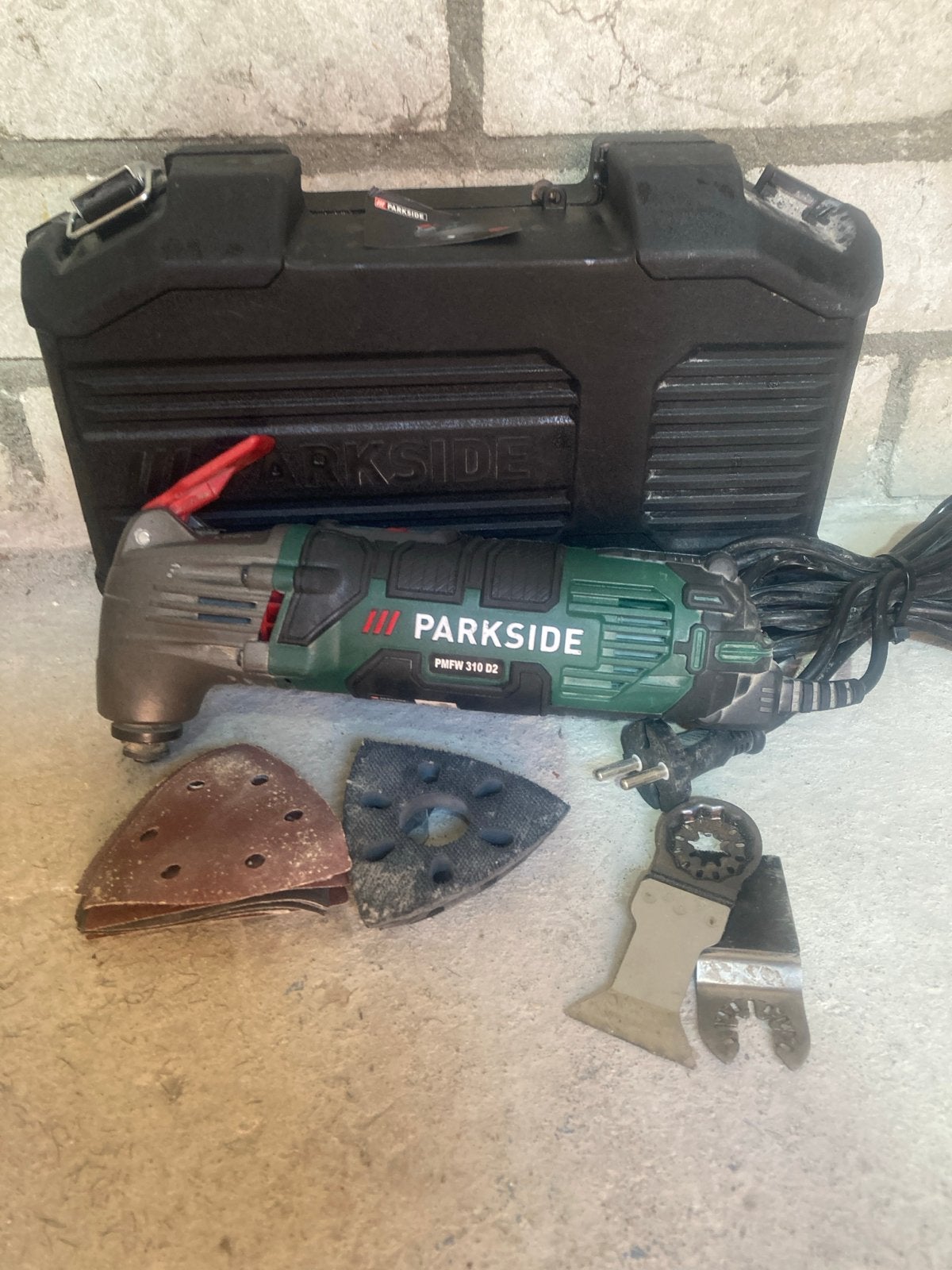 Parkside PMFW 310 D2 Multitool met accessoires, Ophalen of Verzenden, Gebruikt, Minder dan 600 watt, Overige typen