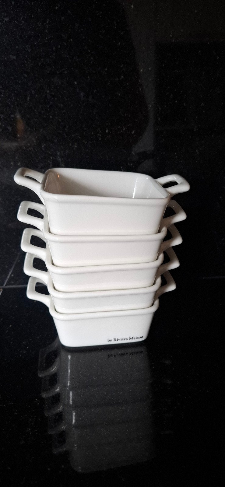 5 Riviera Maison Ovenvaste Bakjes, Overige typen, Ophalen of Verzenden, Zo goed als nieuw, Steen/keramiek