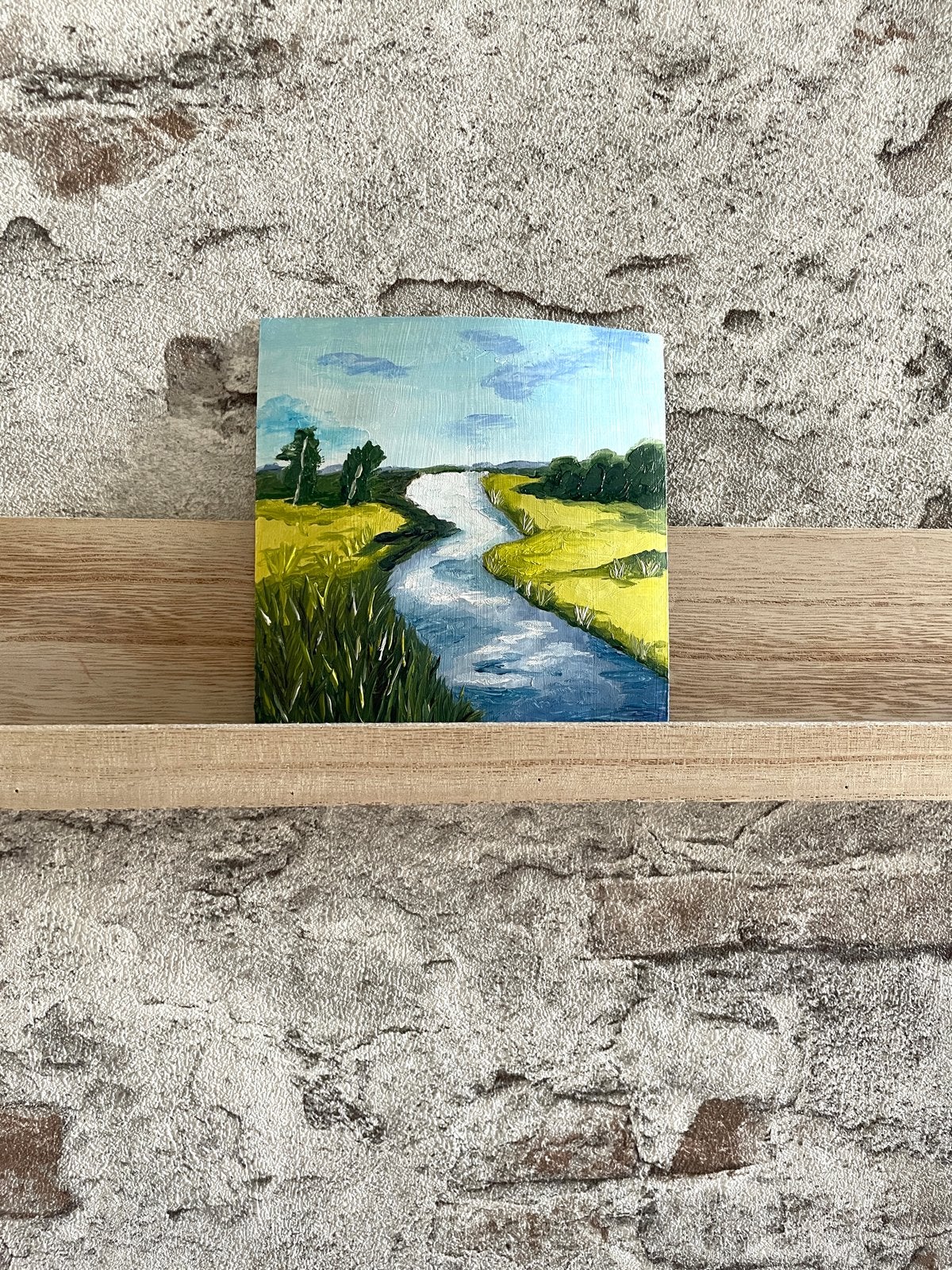 Miniatuur Landschap Schilderij - Olieverf, Paneel, Verzenden, Realistisch, Olieverf