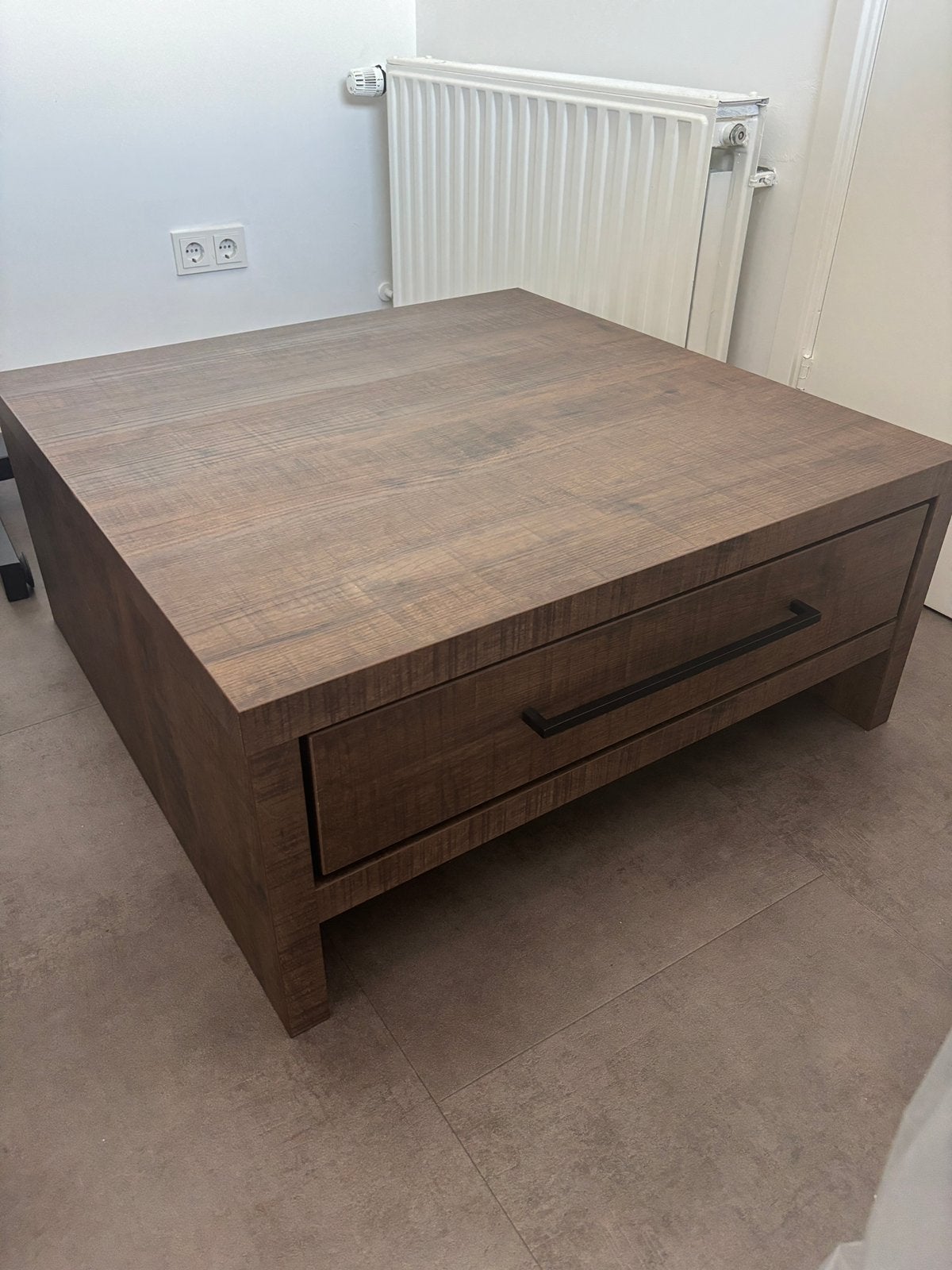 Salontafel walnoot, Ophalen, 50 tot 100 cm, Vierkant, Nieuw