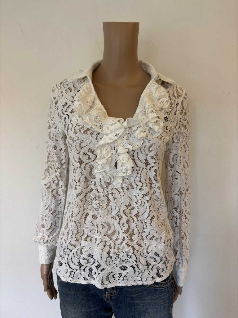Nikkie Kate Moss - roomwitte top maat 36, ., Zwart, Ophalen of Verzenden, Zo goed als nieuw