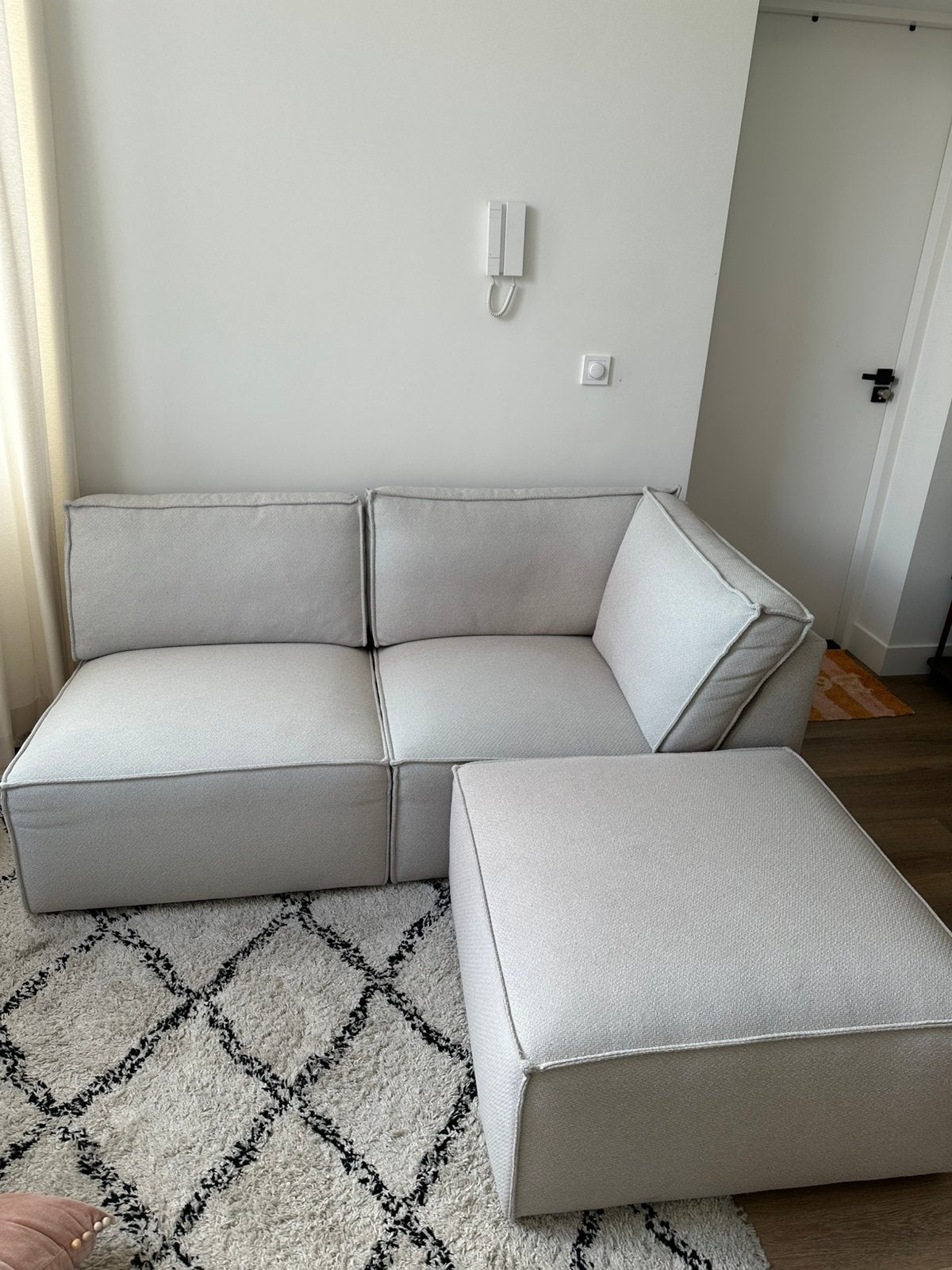 Karwei Modulaire hoekbank James grof geweven beige, Ophalen, Zo goed als nieuw