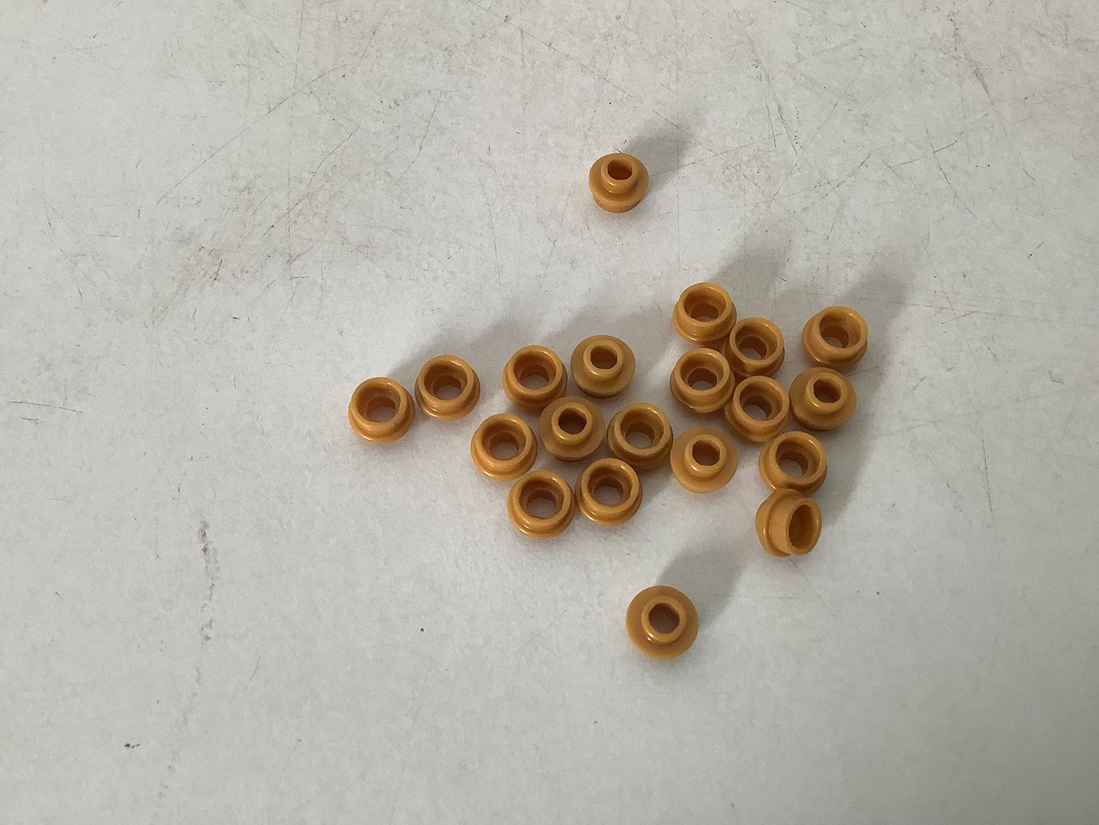 Lego plaat 1x1 rond met open nop parel goud, Ophalen of Verzenden, Gebruikt, Losse stenen, Lego