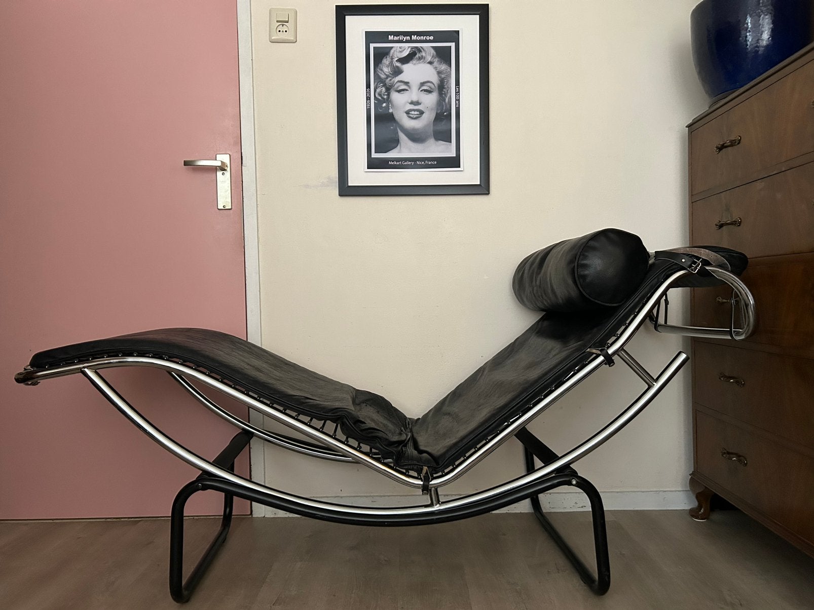Chaise longue (replica Le Corbusier), Ophalen, Gebruikt, Eenpersoons, Leer