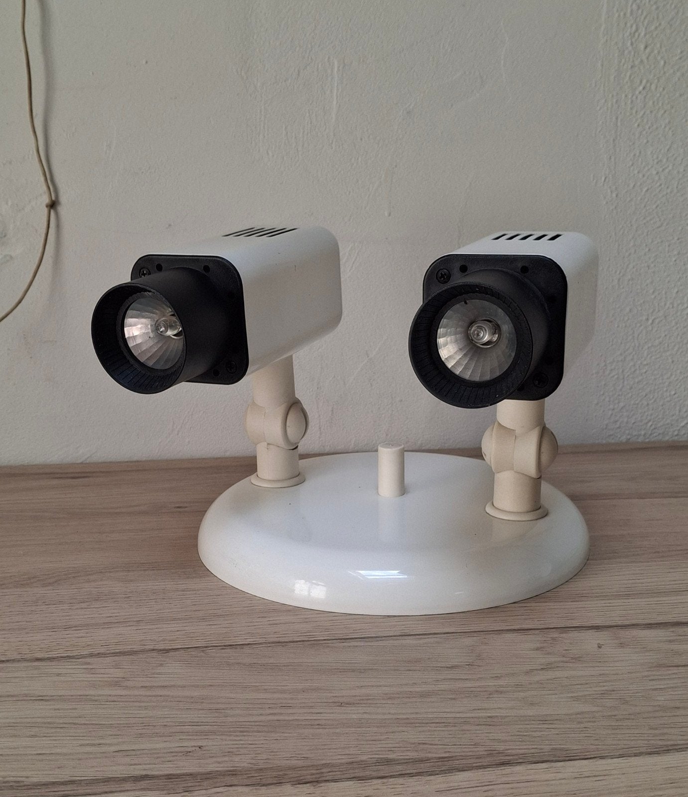 Witte vintage Mobo Light dubbele Space age spot., Ophalen of Verzenden, Zo goed als nieuw, Metaal of Aluminium