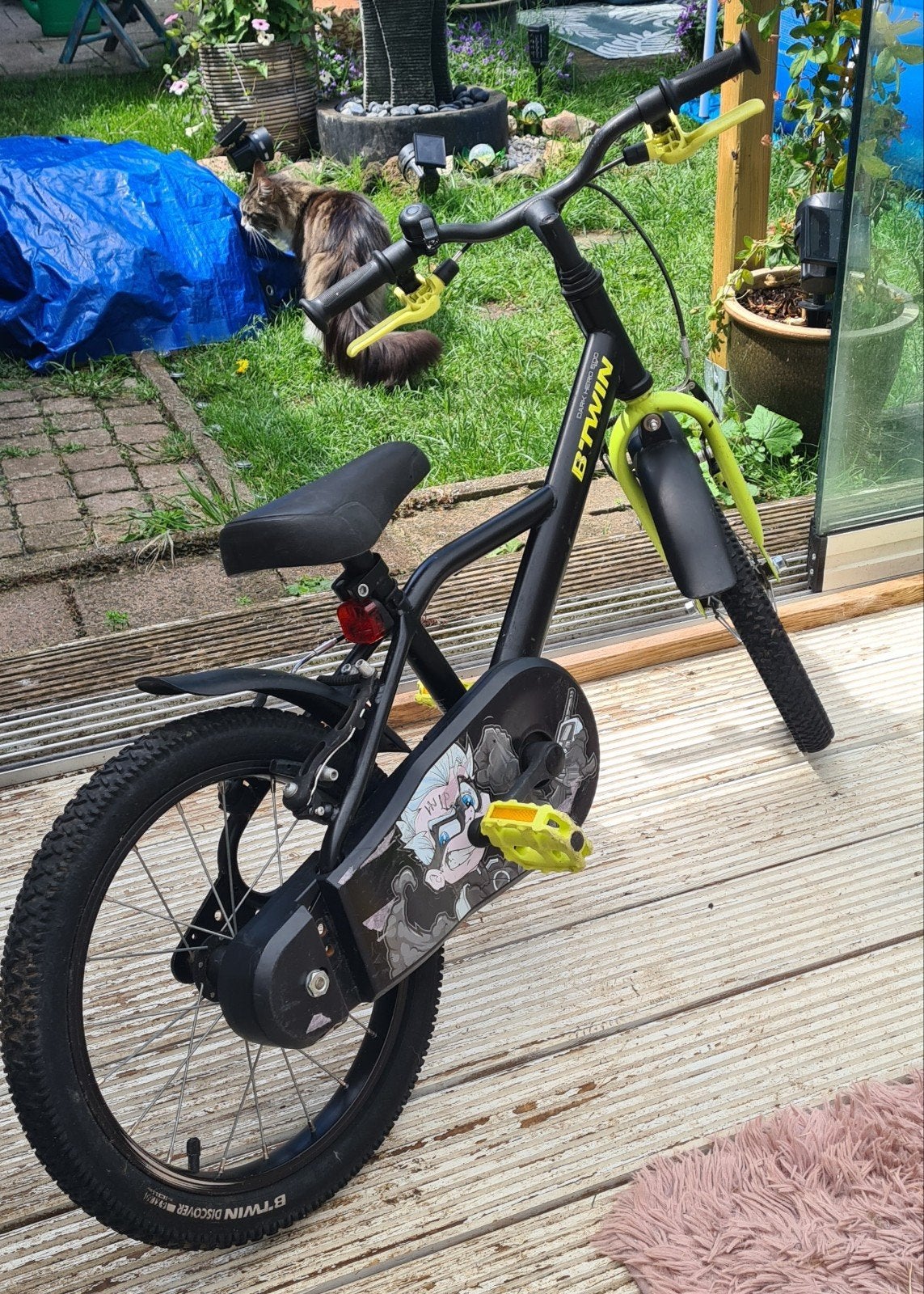 B' Twin Dark Hero 16 inch, Fietsen en Brommers, Fietsen | Kinderfietsjes, Ophalen, Gebruikt, 16 tot 20 inch