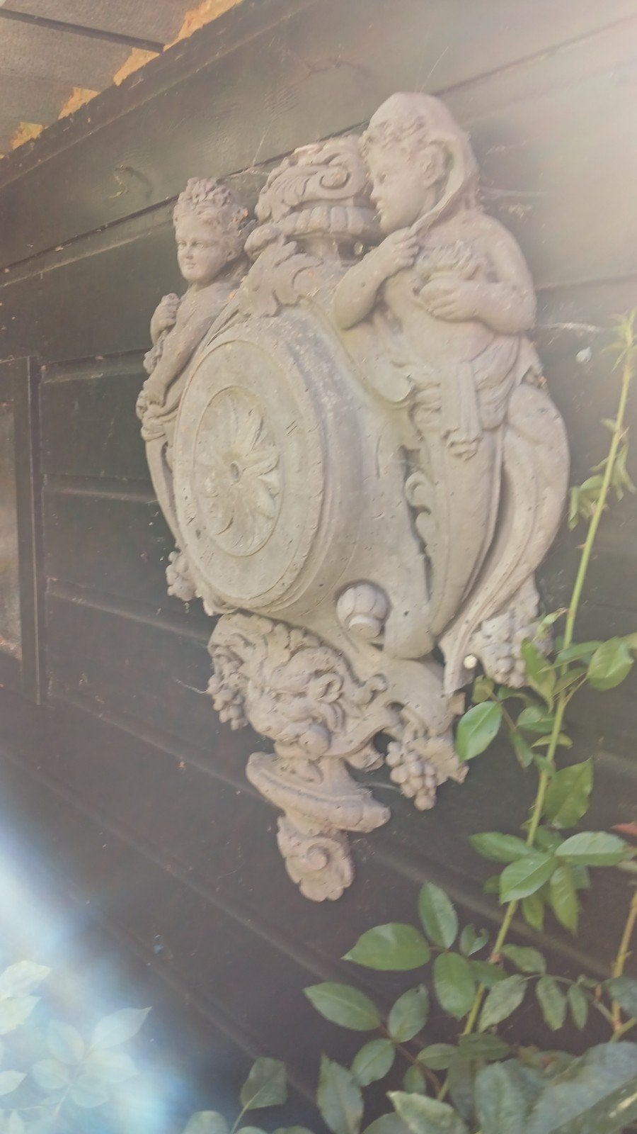 betonnen muur decoratie met engelen, Ophalen of Verzenden, Gebruikt