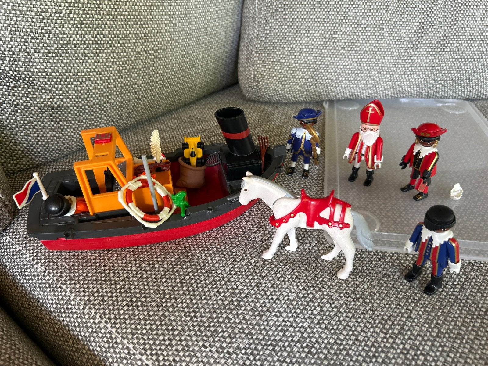 Playmobil Sinterklaas set - Stoomboot en Figuren, Kinderen en Baby's, Speelgoed | Playmobil, Gebruikt, Complete set, Ophalen of Verzenden
