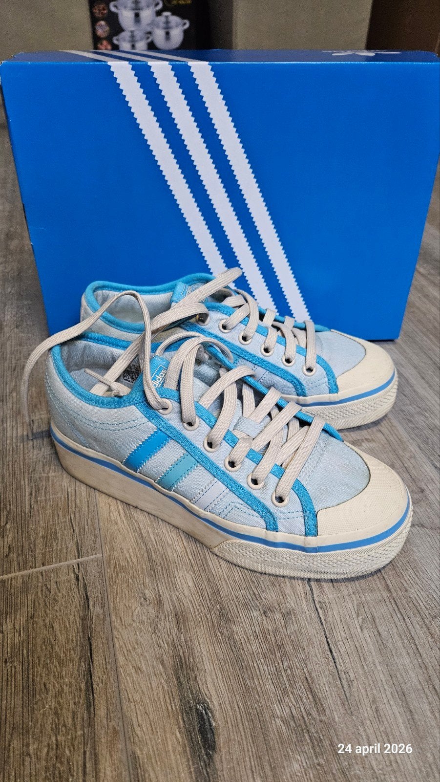 Adidas Nizza Parley sneakers - Lichtblauw, maat 38, Ophalen of Verzenden, Sneakers of Gympen, Gedragen, Blauw