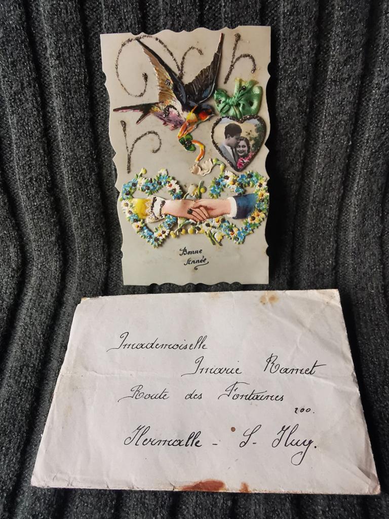 Antieke ansichtkaart handgemaakt liefdesbrief 1930 Miekje, Ophalen of Verzenden, 1920 tot 1940, Brussel (Gewest)