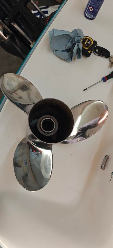 Mercury laser 2 rvs schroef/propeller 21P, Watersport en Boten, Ophalen of Verzenden, Zo goed als nieuw, Motor en Techniek, Motorboot