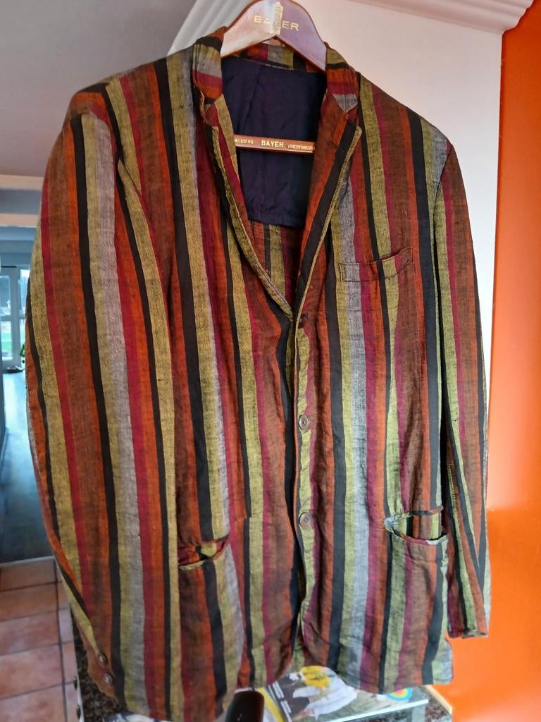 Kleurrijk Colbertje Indiase Katoen - Carnaval/Halloween, Kleding | Heren, Ophalen of Verzenden, Gedragen, Zwart