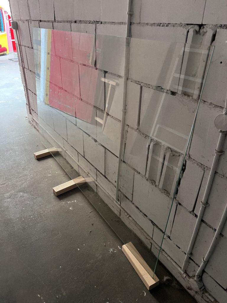 Glasplaat, Ophalen, 80 tot 120 cm, Zo goed als nieuw, Glasplaat