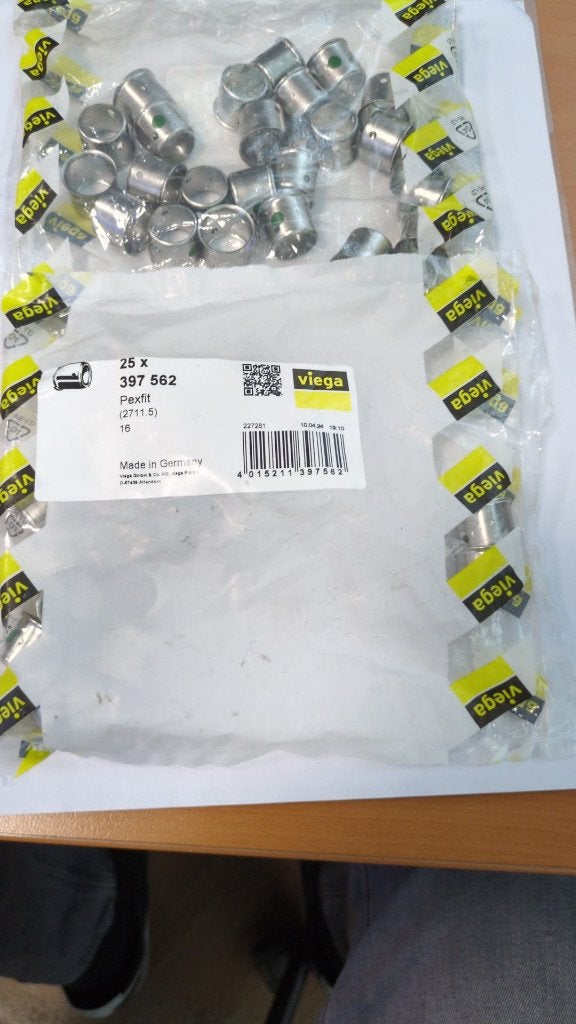 Viega Pexfit 25x Pershuls RVS 16mm, Minder dan 20 mm, Overige typen, Nieuw, Ophalen of Verzenden