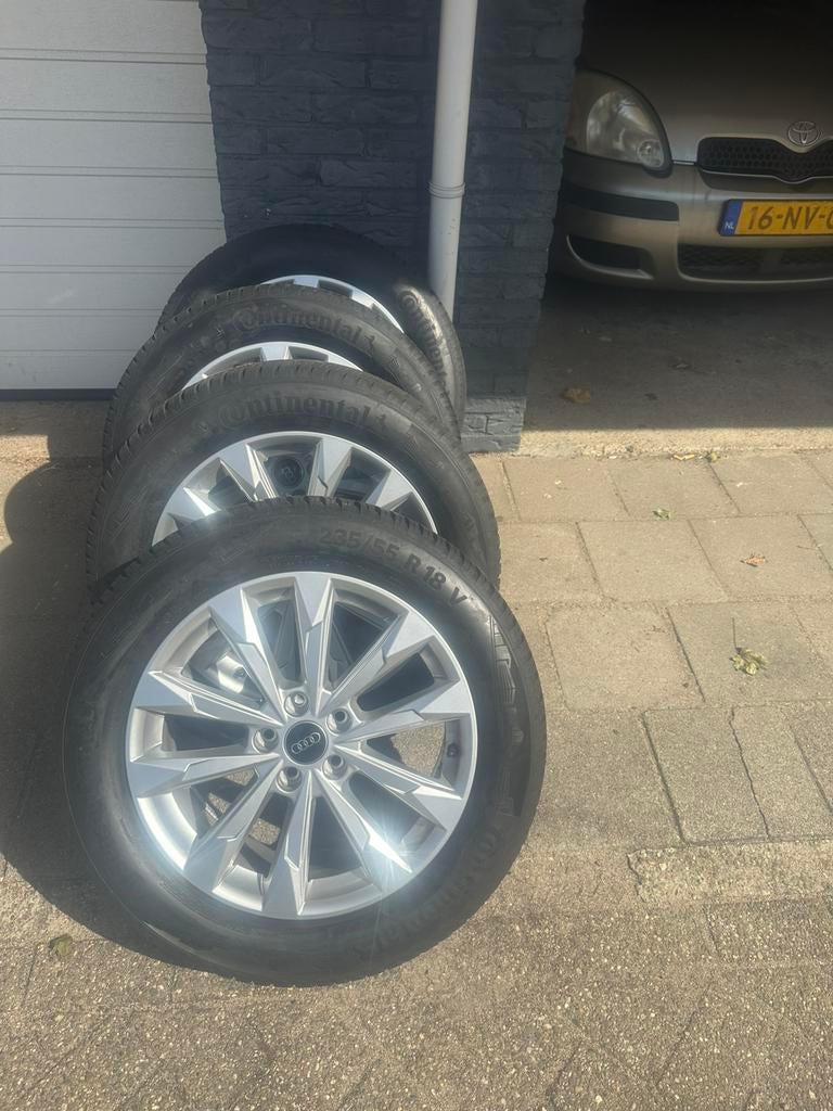 4 X continentaal allseasen compleet met velgen, 18 inch, Velg(en), Nieuw, Ophalen of Verzenden