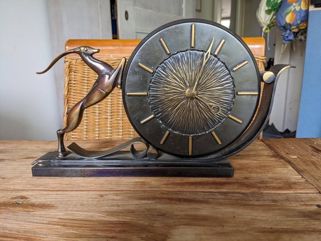 Art deco clock, Ophalen of Verzenden, Staande klok